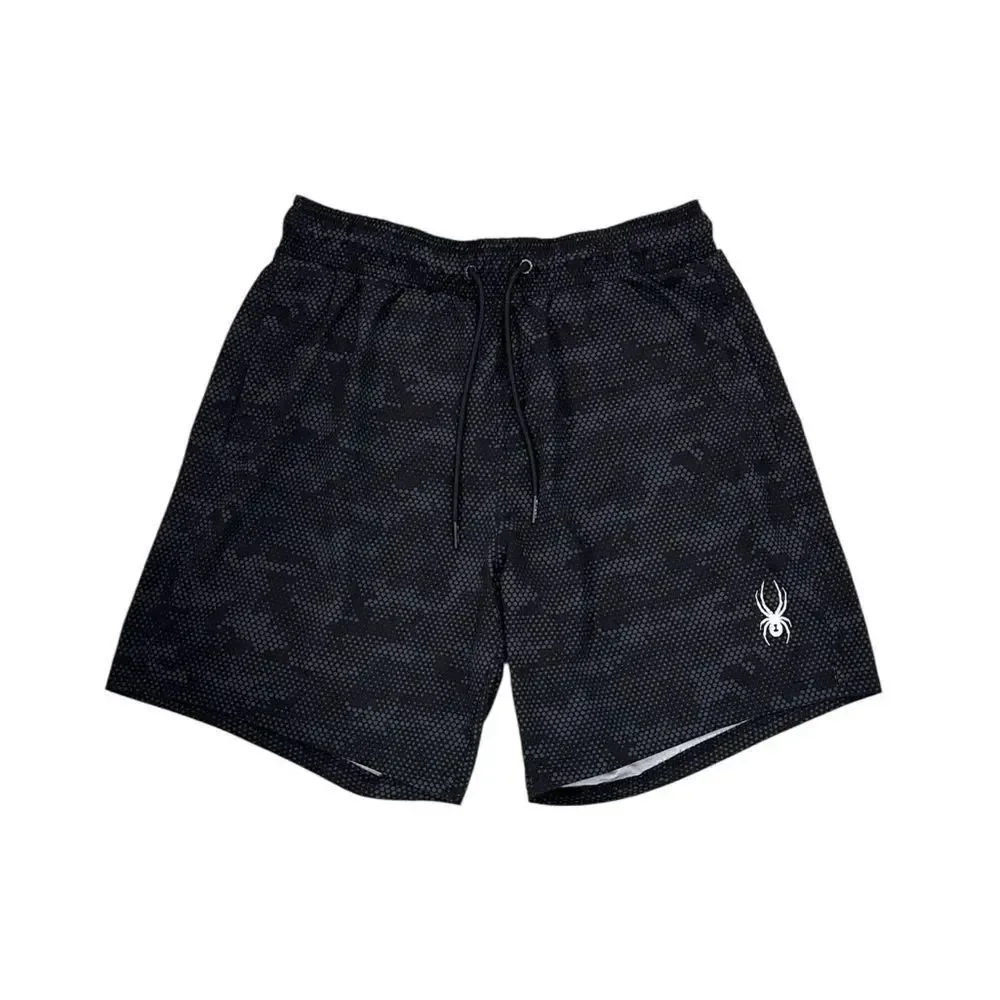 SPYDER Men’s Black/Grey Holographic Camo Swim Trunks